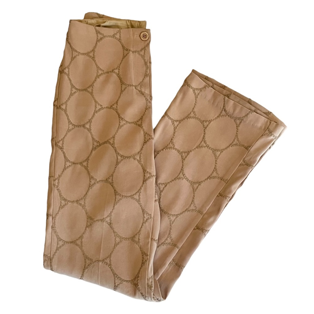 Will’s River Co. Lined Pants Circle Textured Print No Pockets Tan Sz 2